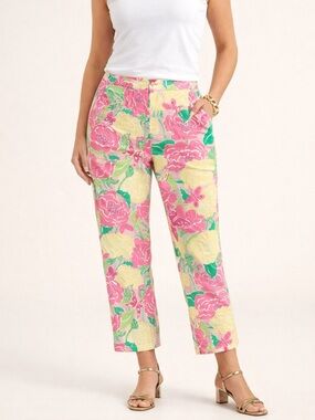 Lilly Pulitzer Pink and Yellow Floral Pants